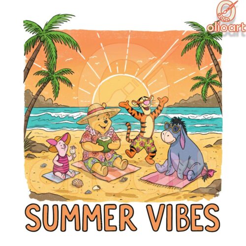 Disney Winnie the Pooh Summer Vibes PNG