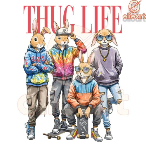 Easter Thug Life Watercolor PNG Fun Festive Design