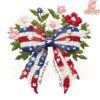 Floral America Coquette Bow PNG Land of the Free Design