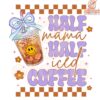 Half Mama Half Iced Coffee Checkered Coquette PNG Design
