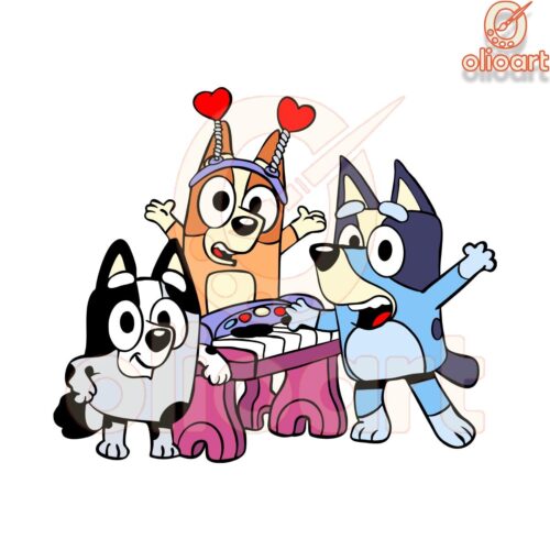 Happy Birthday Bluey Family PNG Digital Download