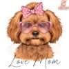 Love Mom Coquette Bow Dog Mom PNG Design