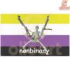 Nonbinary Skeleton Warrior Flag PNG Bold Fearless Design