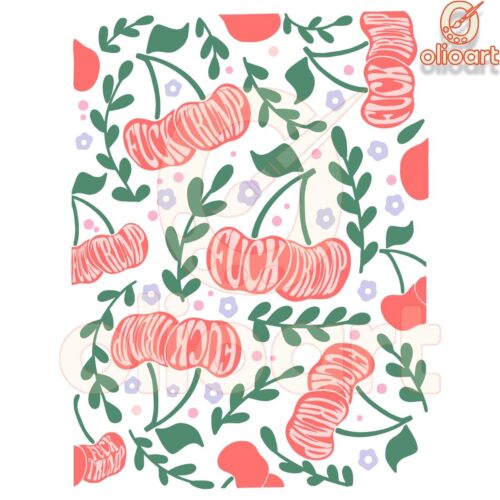 Retro AntiTrump Cherry Flower SVG Protest in Style