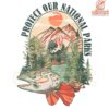 Retro Vintage Protect Our Parks Salmon PNG Design