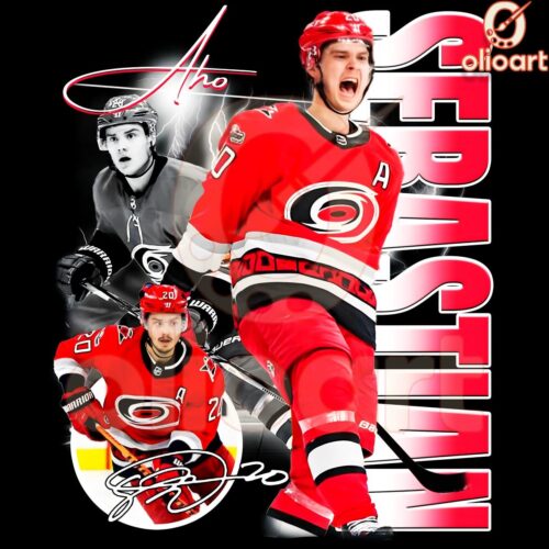 Sebastian Aho Carolina Hurricanes NHL Star PNG Image