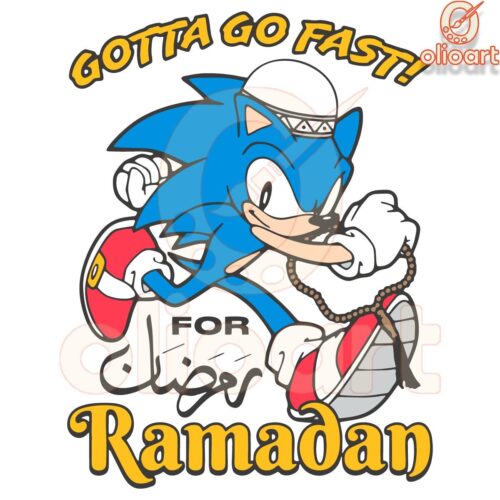 Speed Into Ramadan with Sonic the Hedgehog SVG