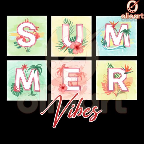 Summer Vibes Palm Beach Floral PNG