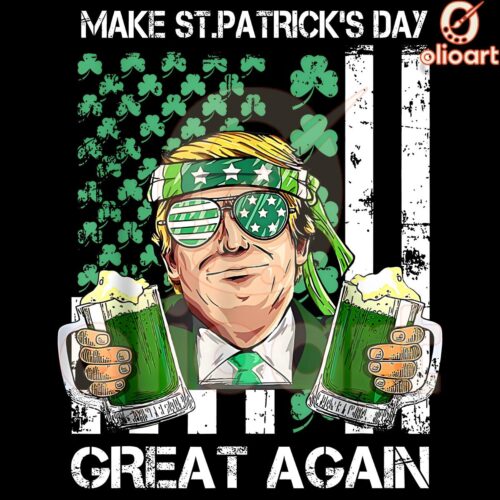 Trump Shamrock American Flag PNG Make St Patricks Day Great