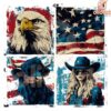 Vintage Cowgirl Western PNG for a Patriotic 4th of July