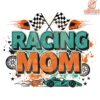 Vintage Racing Mom PNG with Checkered Flag Design