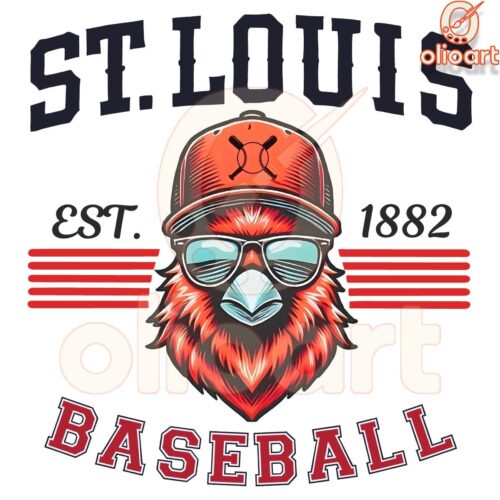 Vintage St Louis Cardinals Mascot PNG Est 1882 for Baseball Fans