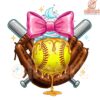 Watercolor Softball Bow PNG Respect the Drip Design