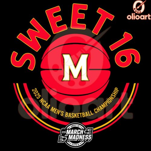 Maryland Terrapins 2025 Sweet Sixteen Basketball SVG Design