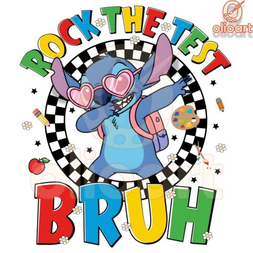Stitch Rock The Test Bruh Checkered PNG
