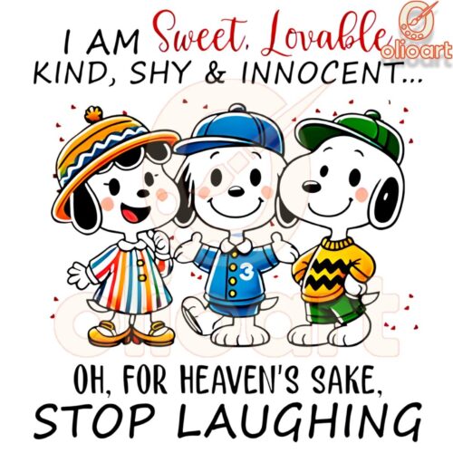 Sweet Lovable Shy Innocent Snoopy PNG Design